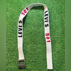 Levi's Silver Buckle White Belt